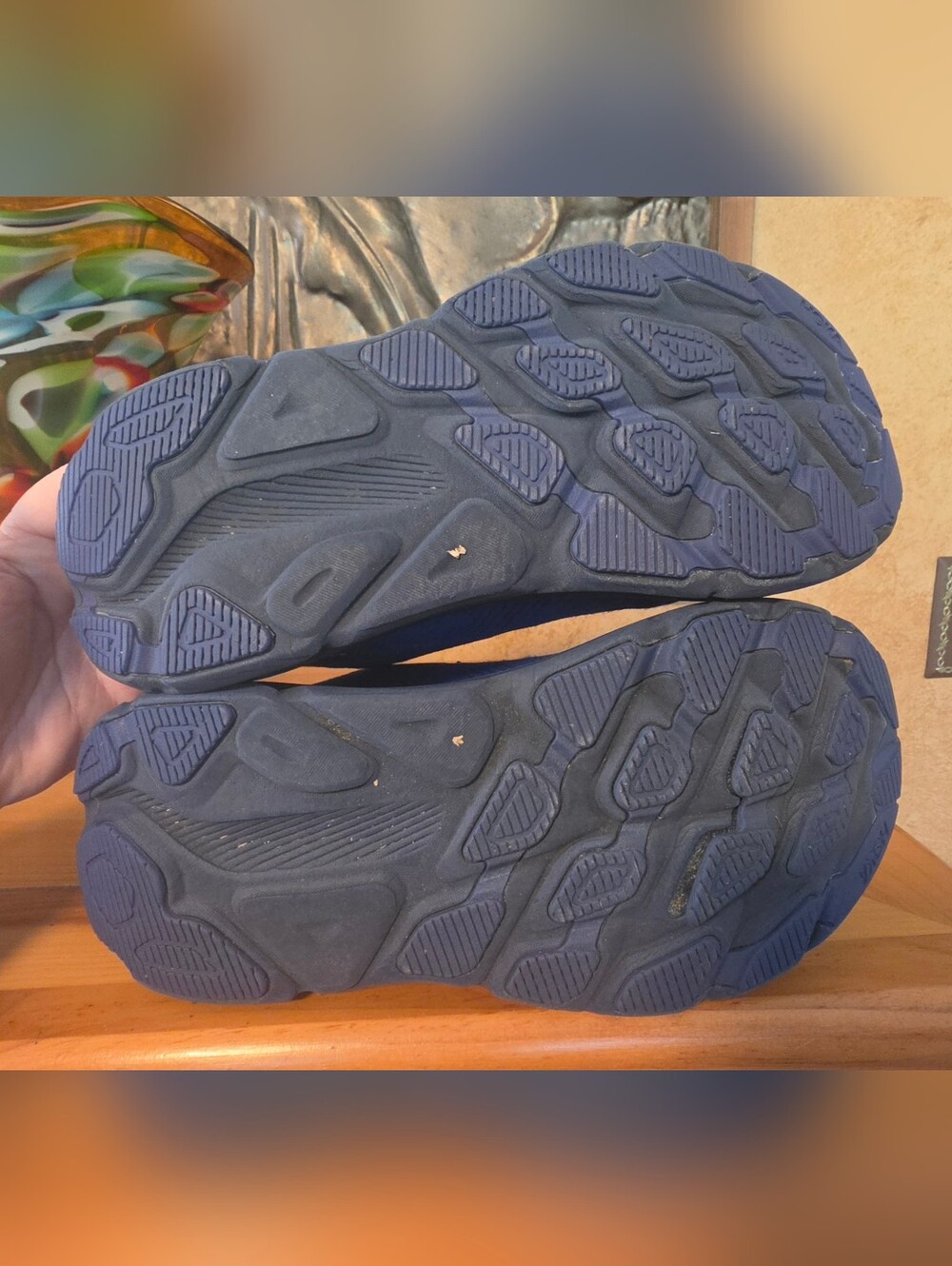Hoka Women's Blue Sneakers with Pink Accent - Picture 5 of 7
